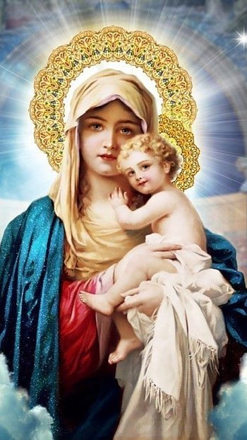 Mother Mary, Lord Jesus HD phone wallpaper