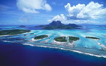 Ariel view of Bora Bora, Beach , Mesmerizing scenery HD wallpaper