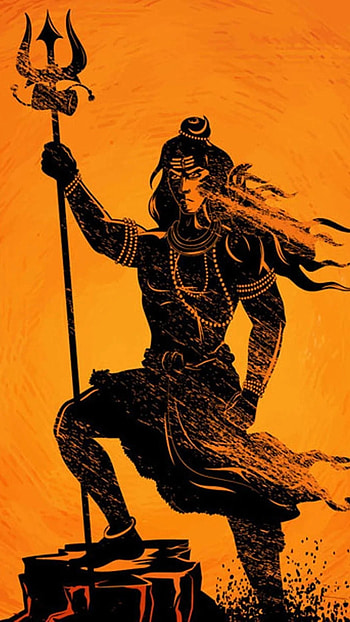 Best Mahadev, Orange Theme HD phone wallpaper