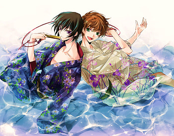 Lelouch & Suzaku, lelouch lamperouge, anime, suzaku kururugi, code geass HD wallpaper