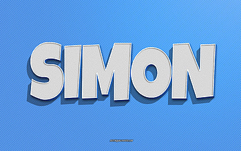 Simon, blue lines background, with names, Simon name, male names, Simon greeting card, line art, with Simon name HD wallpaper