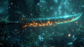Enchanted Sword: A Fantasy Masterpiece, fantasy, sword, enchanted weapon, glow HD wallpaper