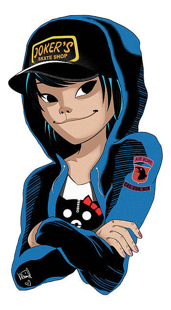 Marina Niess, Noodle Gorillaz artwork, Artistic representation, Music-inspired design HD phone wallpaper