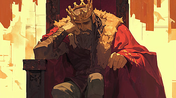 Regal Melancholy, sad, king, throne, crown, Royalty HD wallpaper