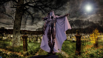 Darkness, R, men, cementary, blackground, cloud HD wallpaper