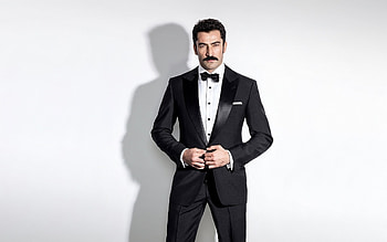 Kenan Imirzalıoglu, turkish actor, portrait, black man suit, turkish celebrities HD wallpaper