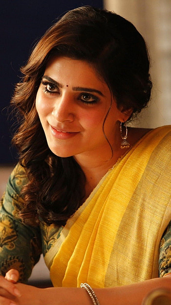 Samantha Ruth looking very cute in saree mobile HD phone wallpaper