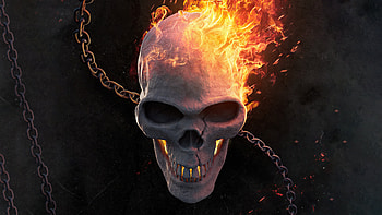 Ghost Rider Burning , ghost-rider, artist, artwork, digital-art, dark, artstation HD wallpaper