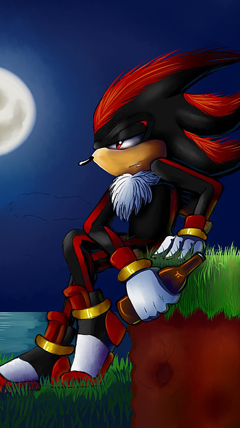 Shadow The Hedgehog, Night, Moon HD phone wallpaper