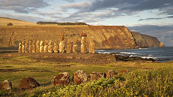Ancient stone statues, Easter Island wonders, Enigmatic sculptures, World HD wallpaper