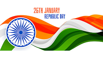26th January Indian Republic Day Celebration Creative Flag Art White Background Republic Day HD wallpaper