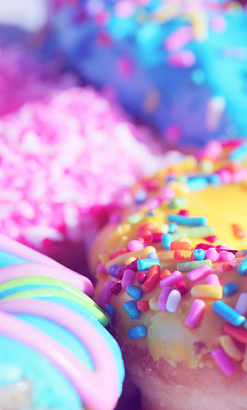 Baked colorful sweets, Close-up of doughnut, Tempting , Tasty treat HD phone wallpaper