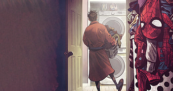 Peter doing laundry, spider man, Ultimate Spider-Man HD wallpaper