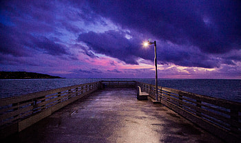 Beautiful View From The Dock , dock, nature, ocean, dusk, dawn, seascape HD wallpaper