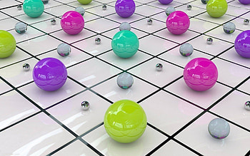 metallic balls, abstract, fun, 3d, cool HD wallpaper