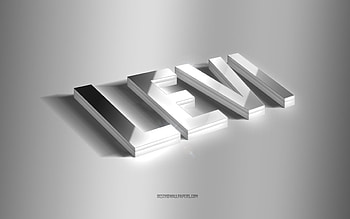 Levi, silver 3d art, gray background, with names, Levi name, Levi greeting card, 3d art, with Levi name HD wallpaper