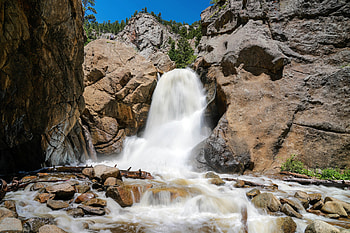 Boulder Falls, Colorado, waterfall, nature, rocks, usa HD wallpaper