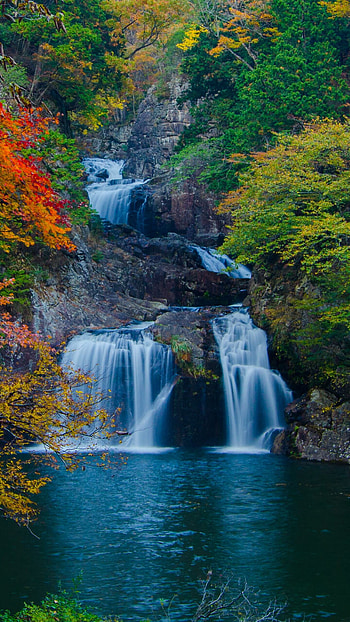 Mobile waterfall , On-the-go serenity, Captivating natural beauty, Portable tranquility HD phone wallpaper