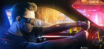 Cyberpunk Boy Car Rider , cyberpunk, artist, artwork, digital-art, artstation HD wallpaper