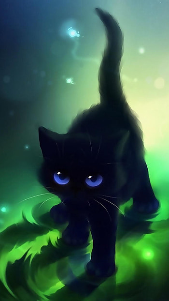 Blue eyes cat, , eye, anime HD phone wallpaper