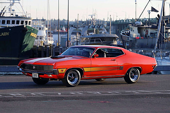 1970 Ford Torino GT 429 Super Cobra Jet, Orange, Muscle, Classic, 1970 HD wallpaper