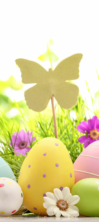Easter eggs and flowers, holiday, Easter HD phone wallpaper