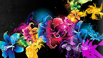coulorful, blue, colorful, black, yellow, red HD wallpaper