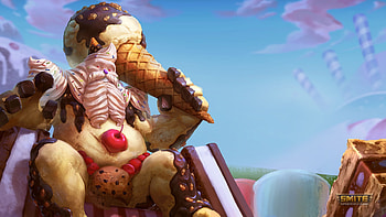 Belly Ache Ymir, BellyAcheYmir, sweet, dessert, food, ice cream, summer, fantasy, smite, game, creature HD wallpaper