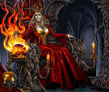 Evil Queen, magic, skull, , evil, girl, beauty, fantasy, abstract, queen HD wallpaper
