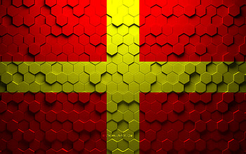 Flag of Messina, honeycomb art, Messina hexagons flag, Messina 3d hexagons art, Messina flag HD wallpaper