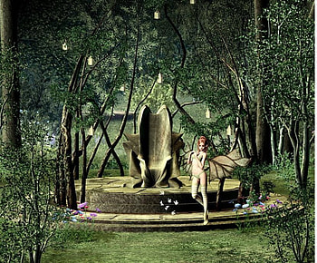 Fairy, abstract, fantasy, trees, flowers HD wallpaper