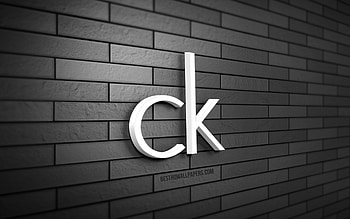 Calvin Klein 3D logo, , gray brickwall, creative, brands, Calvin Klein logo, 3D art, Calvin Klein HD wallpaper