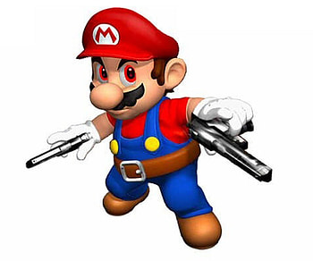 Mario Guns Out!, games, gus, super mario, mario, red eyes HD wallpaper