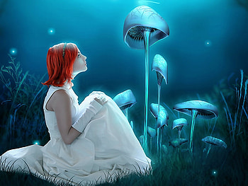 shining fly, girl, fly, cg, fantasy HD wallpaper