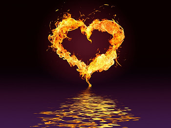 Background, Fire, Hearts HD wallpaper