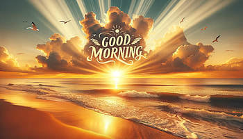 Good Morning Beach Sunrise, good morning, sunrise, ocean, cloud, beach HD wallpaper