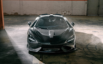 2022, McLaren 765LT Novitec, , front view, exterior, black supercar, carbon black 765LT, tuning 765LT, British sports cars, McLaren HD wallpaper