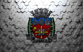 Flag of Cubatao, honeycomb art, Cubatao hexagons flag, Cubatao 3d hexagons art, Cubatao flag HD wallpaper