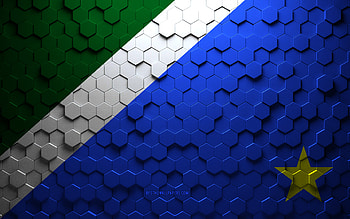 Flag of Mato Grosso do Sul, honeycomb art, Mato Grosso do Sul hexagons flag, Mato Grosso do Sul, 3d hexagons art, Mato Grosso do Sul flag HD wallpaper