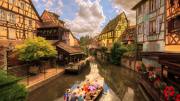 France Colmar, Colmar, boat, France, city HD wallpaper