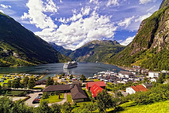 Ship in Lake, ship, , beautiful, norway, lake HD wallpaper