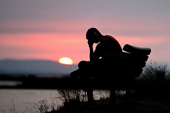 Sunset, Dark, Silhouette, Sadness, Loneliness, Sorrow HD wallpaper