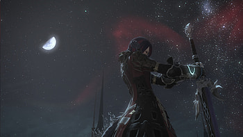 Dark Knight's Pose and Ishgard's Night sky gives really good opportunities! : ffxiv HD wallpaper