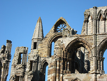 gothic abbey ruin, ruin, abbey, whitby, historic HD wallpaper
