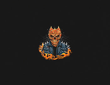 Ghost Rider, dark, Marvel, minimal HD wallpaper