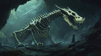 Fantasy Ultra — Skeletal Dragon of the Abyss, fantasy, dragon HD wallpaper