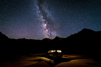 Nature, Night, Car, Starry Sky, Milky Way HD wallpaper