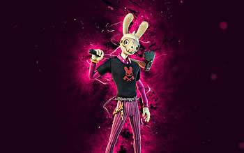 Mask On Guggimon, , purple neon lights, Fortnite Battle Royale, Fortnite characters, Mask On Guggimon Skin, Fortnite, Mask On Guggimon Fortnite HD wallpaper