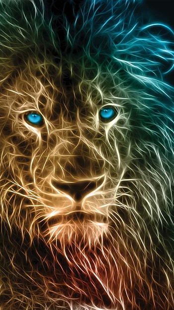 Blue Lion, Blue Eyes, Lion HD phone wallpaper