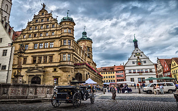 Rothenburg ob der Tauber, City Squares HD wallpaper